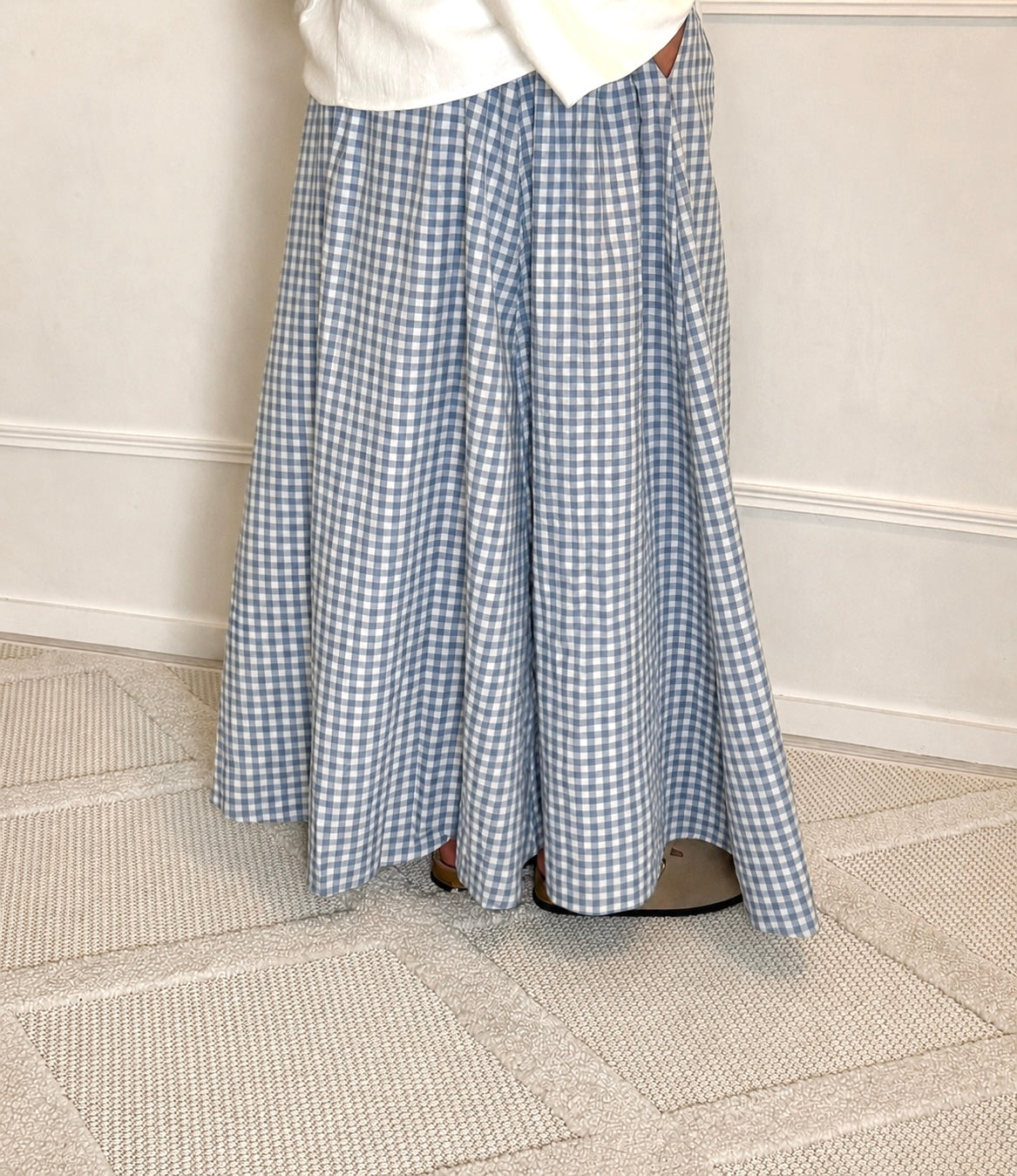 JUPE VICHY | BLANC / BLEU