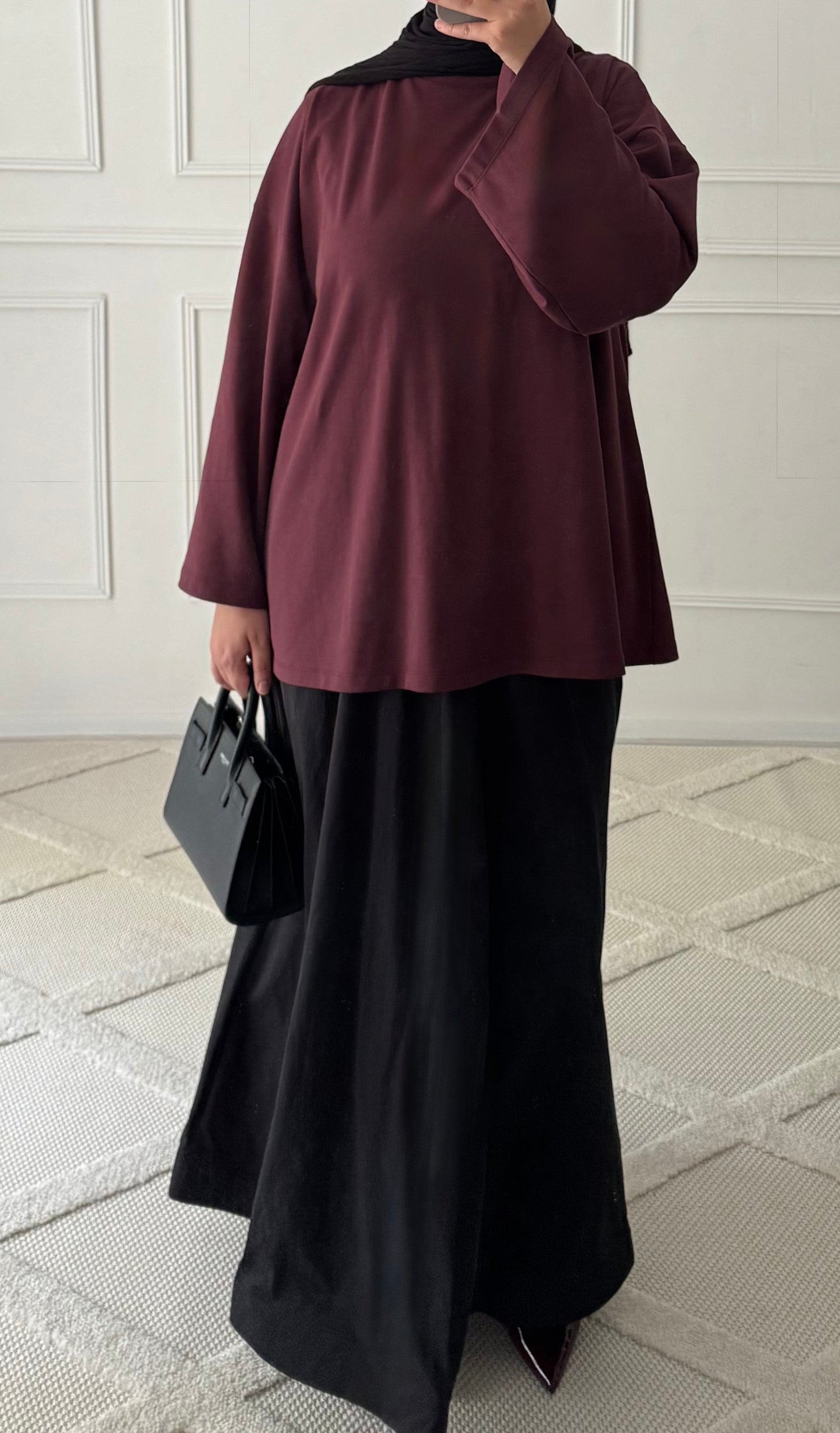 T-SHIRT OVERSIZE BASIC | BORDEAU