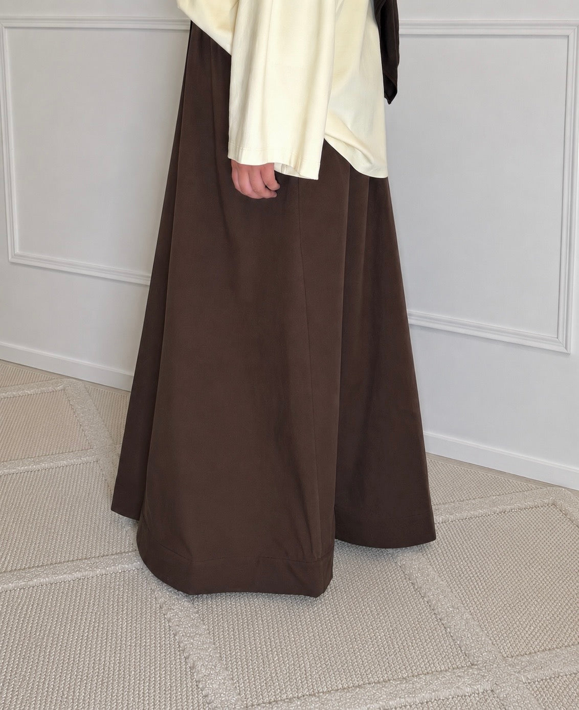 JUPE EVASÉE  NOUR | MARRON