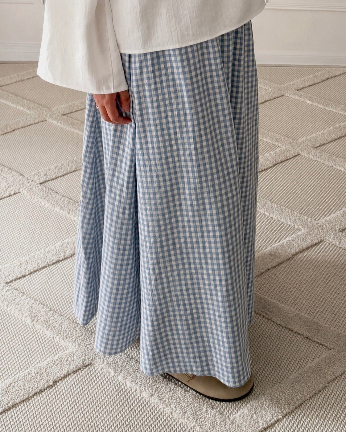 JUPE VICHY | BLANC / BLEU