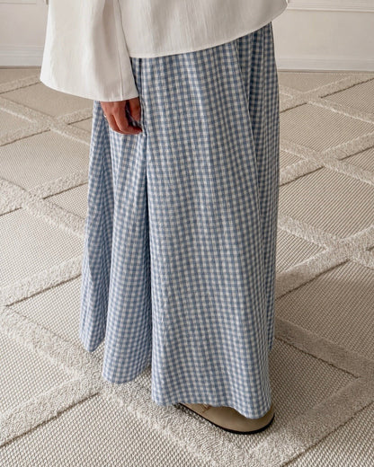 JUPE VICHY | BLANC / BLEU