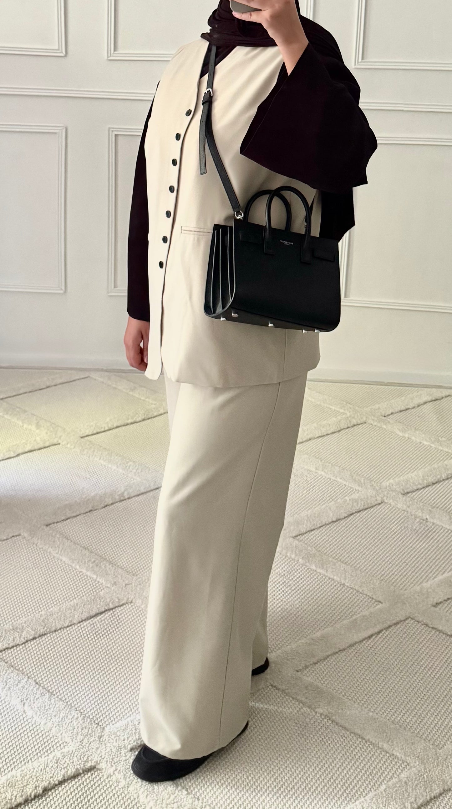 BLAZER SANS MANCHES  SAFA | BEIGE