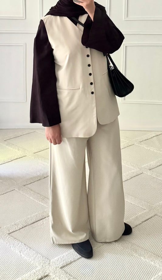 BLAZER SANS MANCHES  SAFA | BEIGE