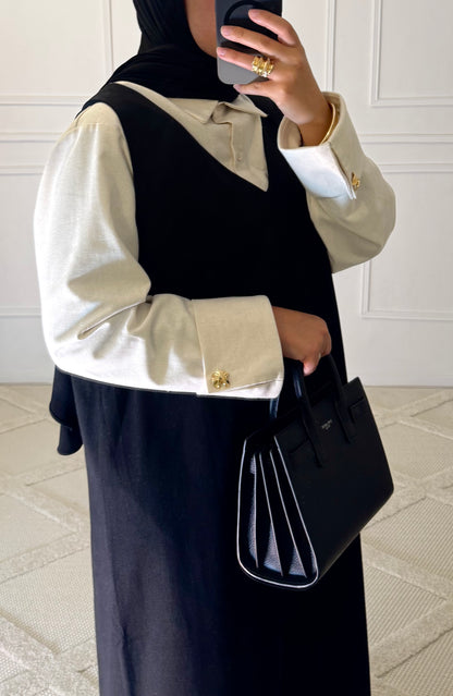 ROBE LONGUE SANS MANCHES | NOIR