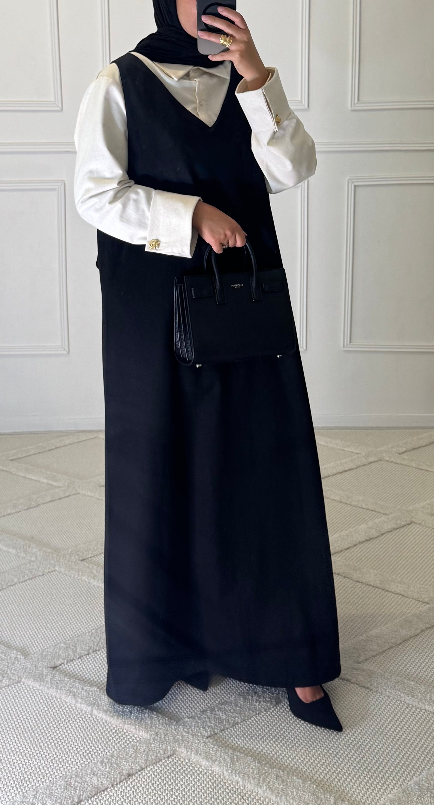 ROBE LONGUE SANS MANCHES | NOIR