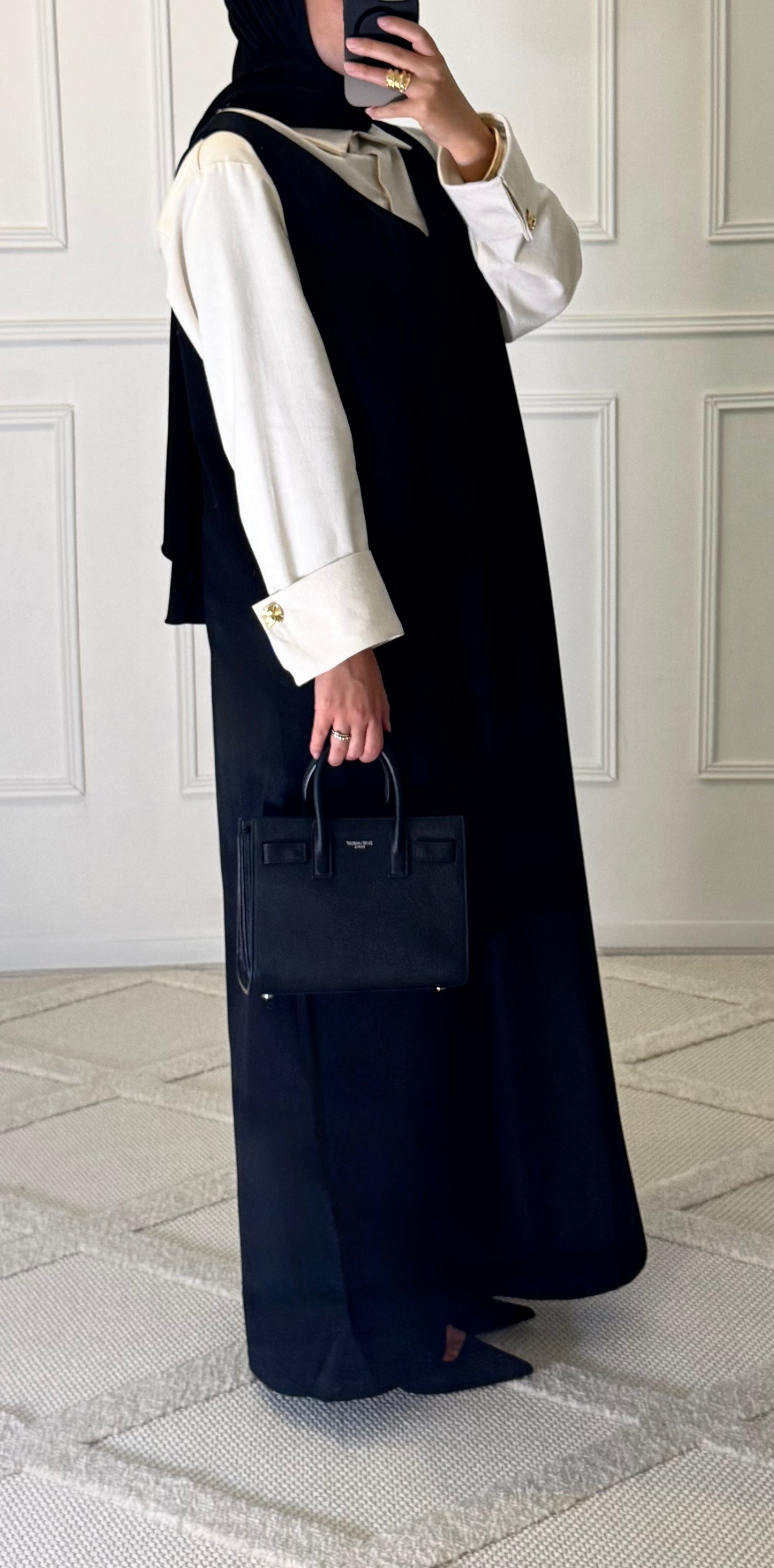 ROBE LONGUE SANS MANCHES | NOIR