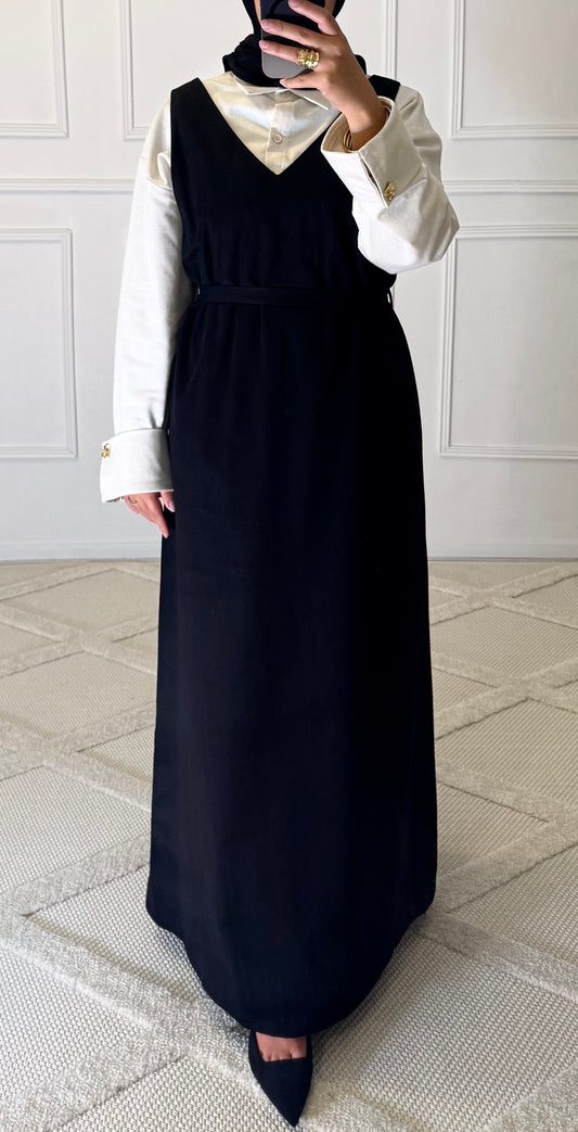 ROBE LONGUE SANS MANCHES | NOIR