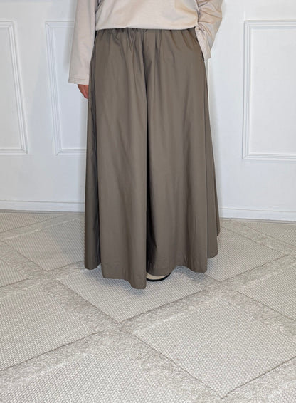 JUPE LONGUE TRAPÈZE | TAUPE