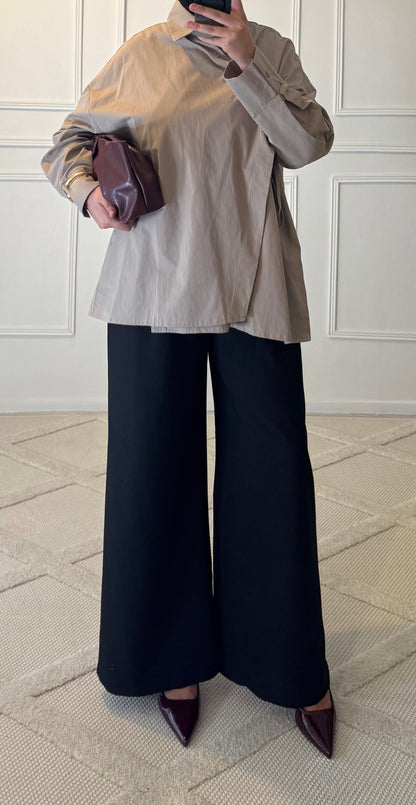 CHEMISE  CROISÉE | TAUPE