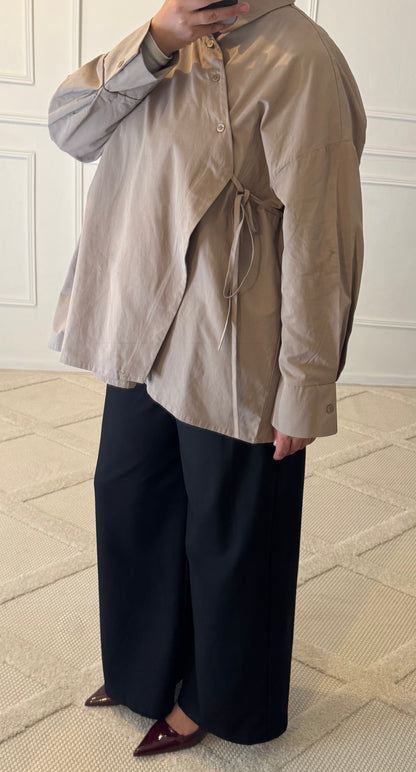 CHEMISE  CROISÉE | TAUPE