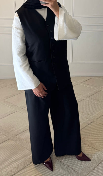BLAZER SANS MANCHES SAFA | NOIR