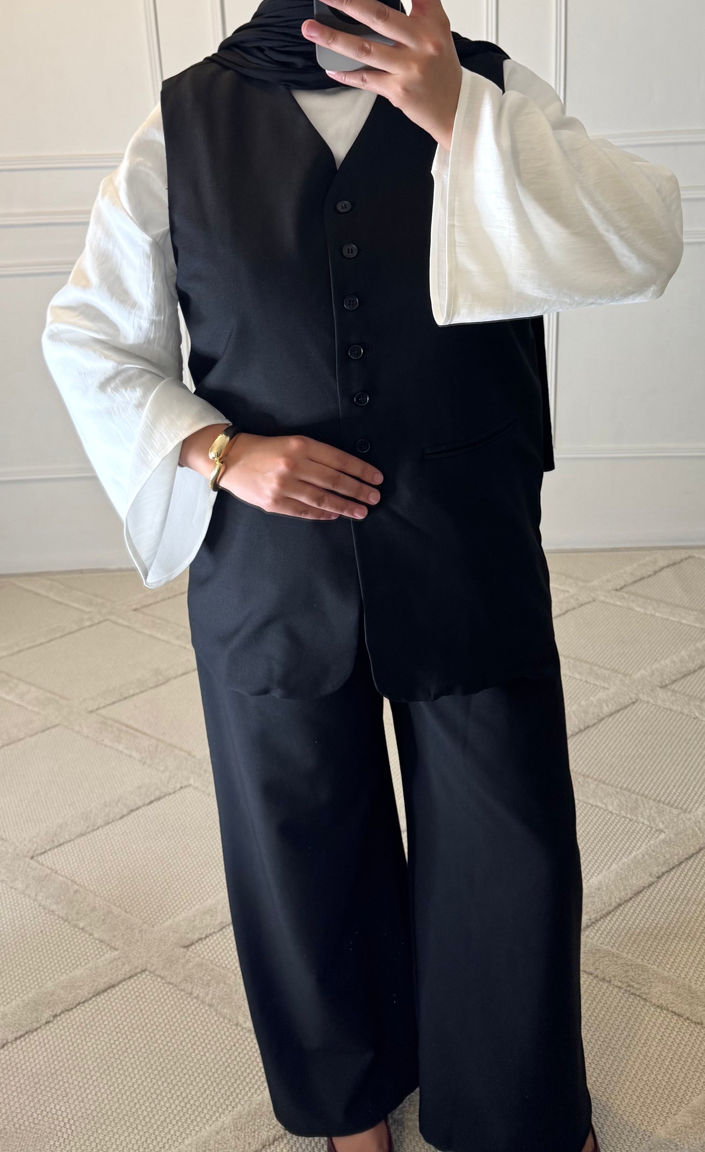 BLAZER SANS MANCHES SAFA | NOIR