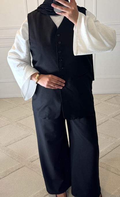 BLAZER SANS MANCHES SAFA | NOIR